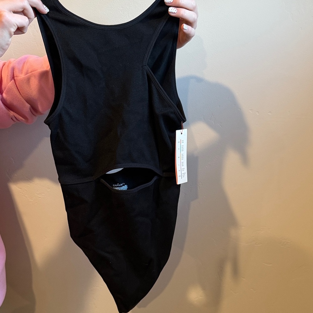 Black Sleeveless Bodysuit